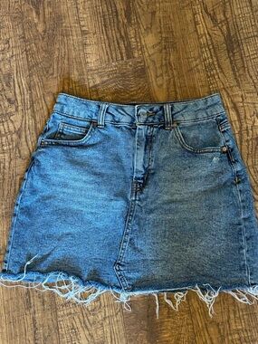 wild fable Blue Denim Frayed Mini Skirt